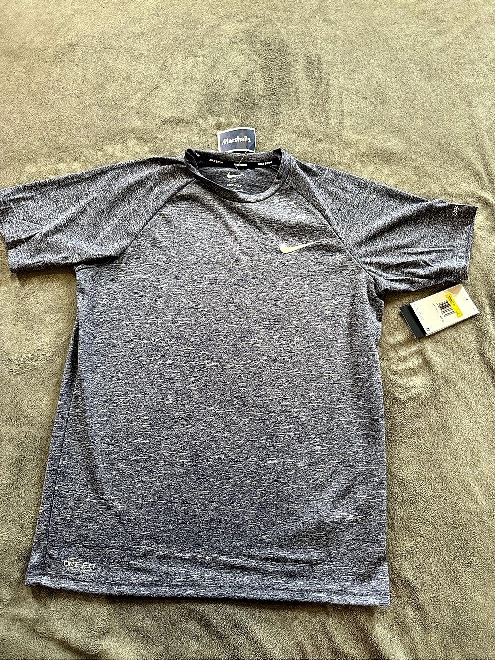 Nike Dri-FIT Athletic Short Sleeve Shirt Heathered Blue Small NWT